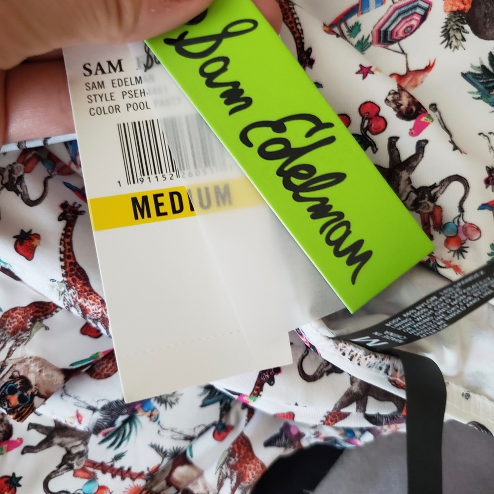 💥 NWT Sam Edelman open shoulder carnival swim top - Picture 5 of 8